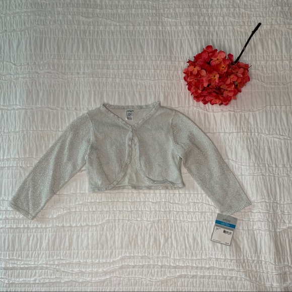 Brand New Carter’s Silver Cardigan - Size 24M - Cozy & Elegant - Picture 1 of 4